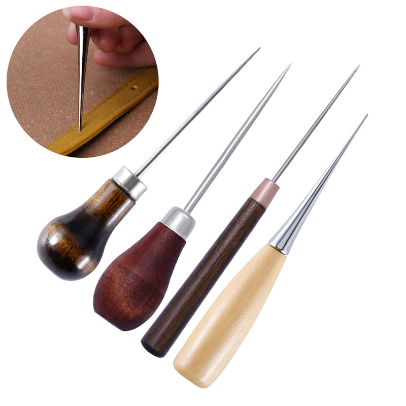 Leatherwork Awl - Durable Professional Leather Wood Handle Awl